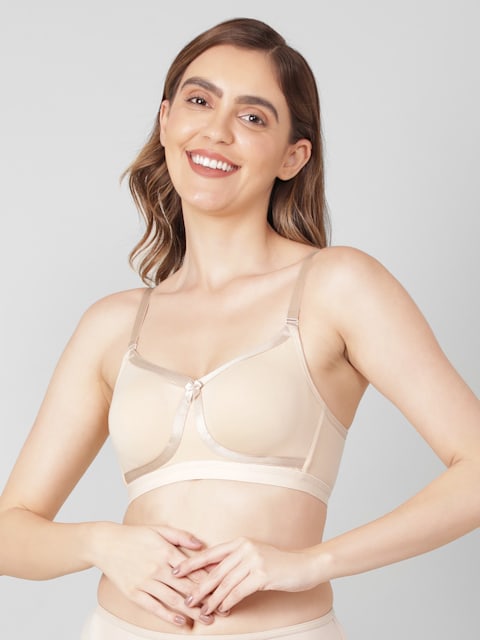 Buy Enamor A039 Perfect Coverage Stretch Cotton T-Shirt Bra- Padded,  Wirefree & Medium Coverage Skin at